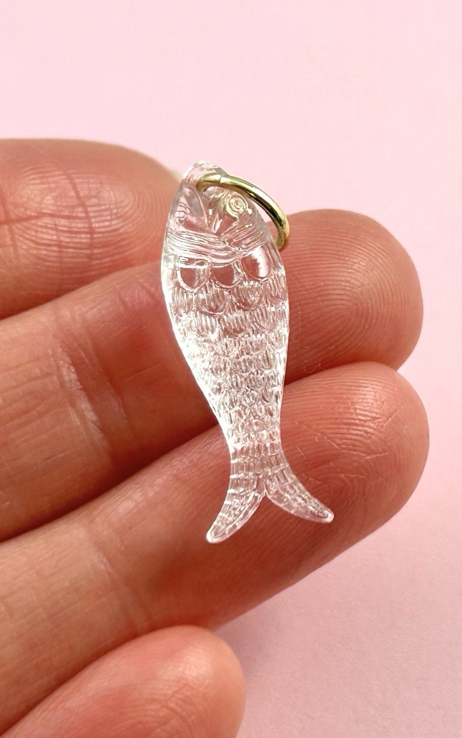 Fish Charm Necklace Pendant Translucent Plastic Fish Jewelry Gift For Women