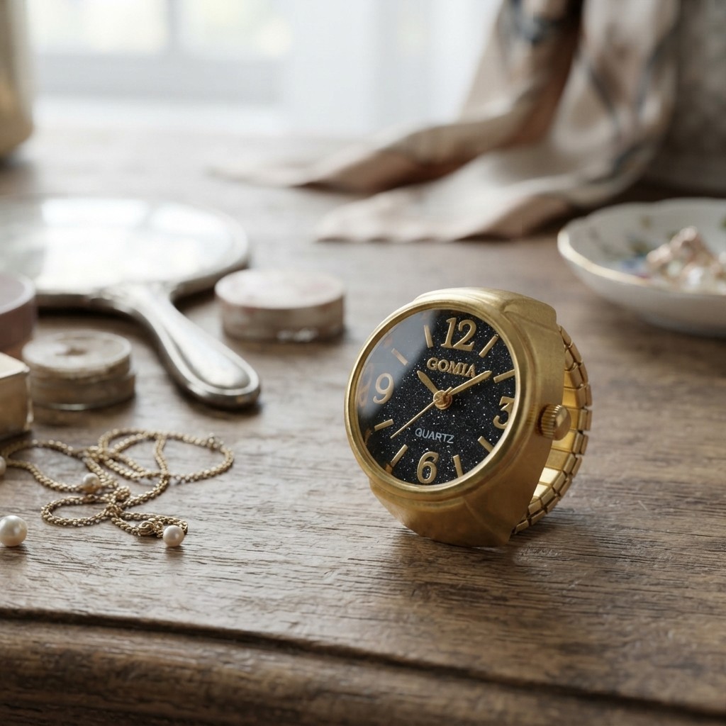 Dazzling 6Pcs Round Dial Finger Watches – Stylish Gift for Every Occasion