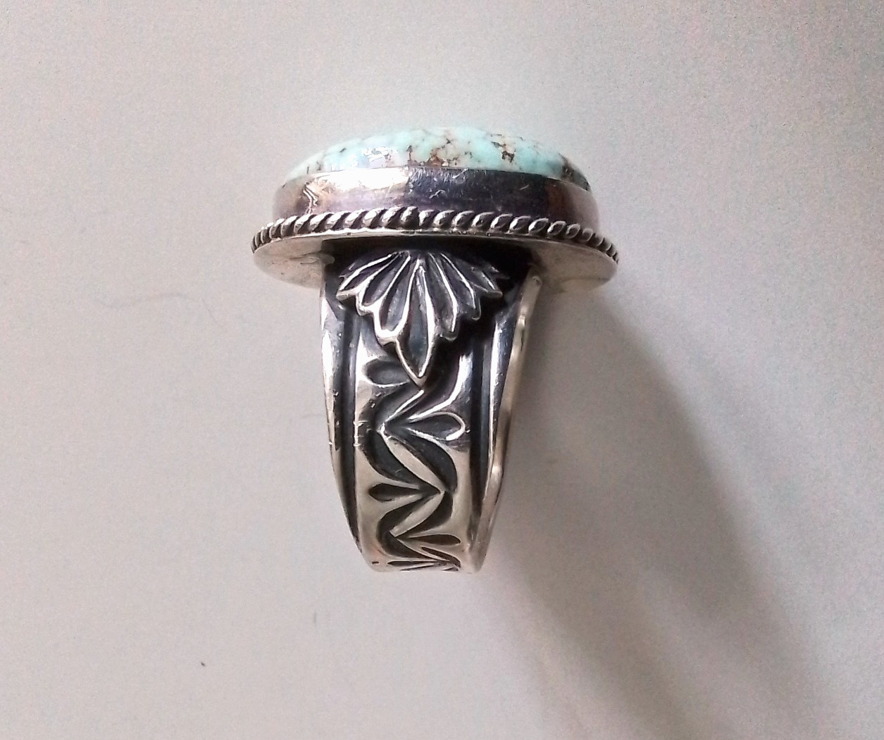 SUNSHINE REEVES Dry Creek Turquoise Sterling Silver Ring Size 11.5 Navajo