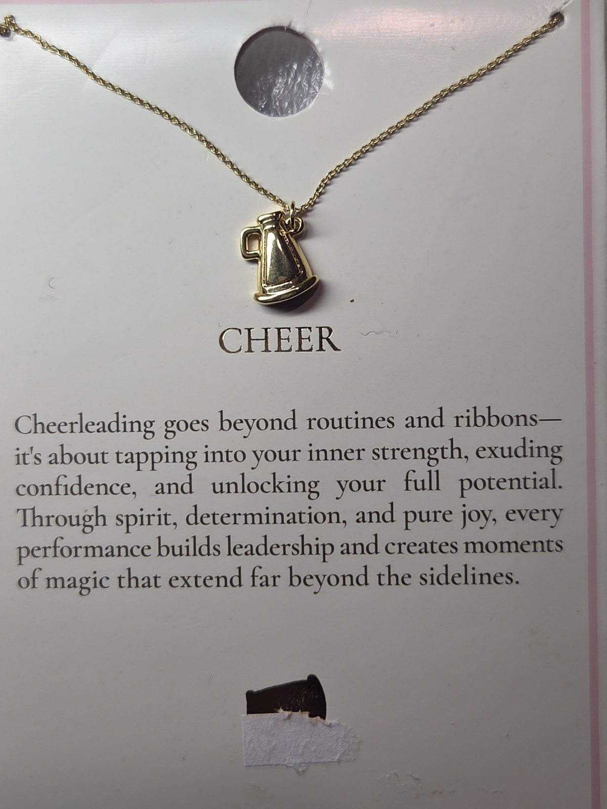 Tiny Tags 14K Plated Gold Cheer Pendant Necklace