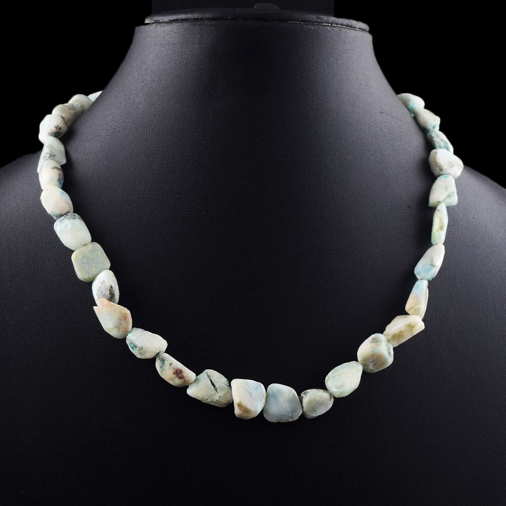 Top Grade Selling Larimar 218.00 Cts Beaded Womens Necklace VK 30 E614