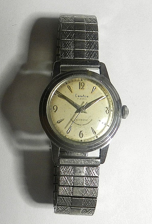 VTG SWISS 1950’S MENS LANDAU FLORINA 17’J INCABLOC MILITARY MANUAL WRISTWATCH