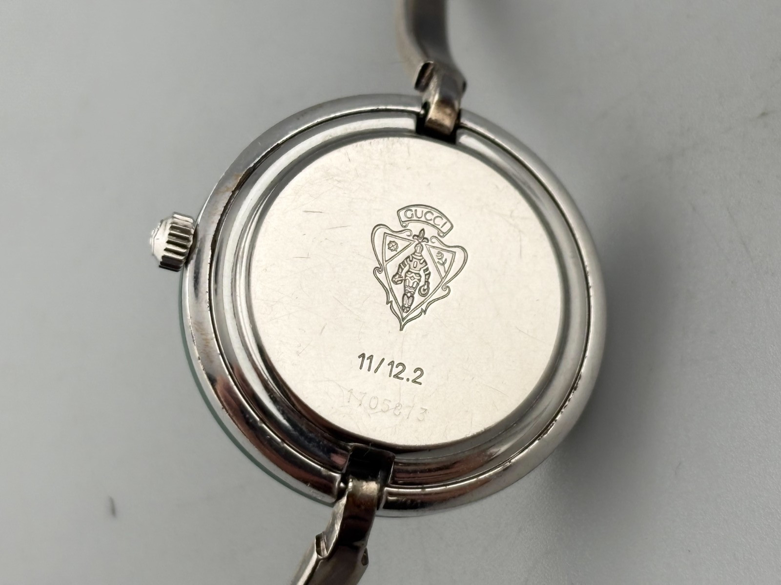 [Very Good+5] Gucci Change Bezel 11/12.2 Silver Serry Line Watch Auth