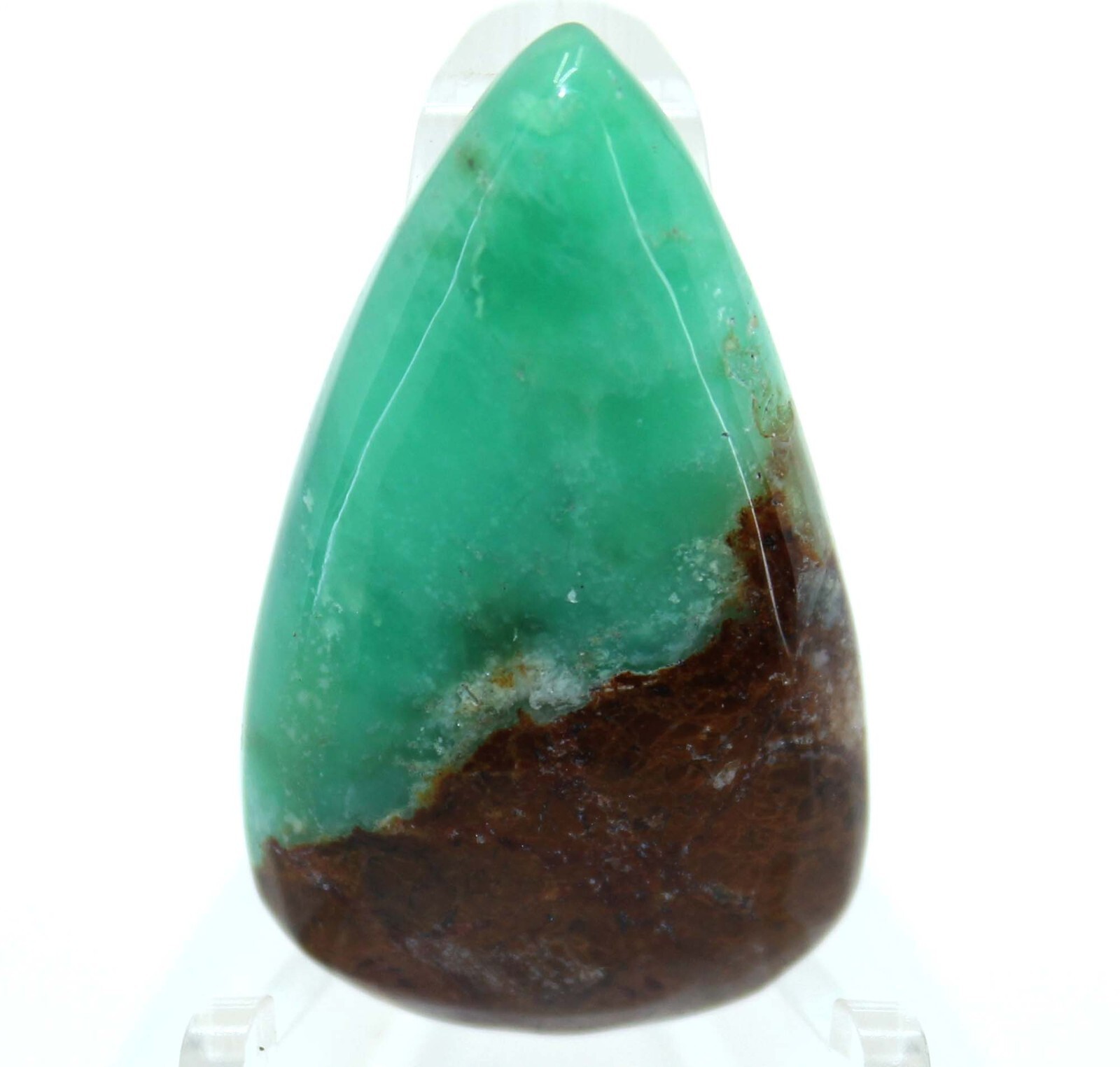 Nice 27.00 Cts Bio Chrysoprase Gemstone Pear Cabochon Loose Gemstone 29x21x6 mm