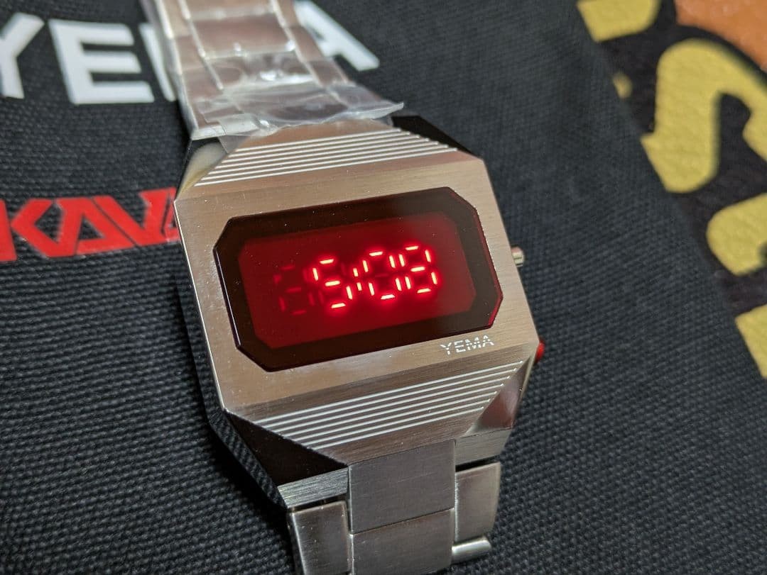 YEMA Kavinsky Digital Quartz Red LED Limited Edition Mens Watch Japan #452