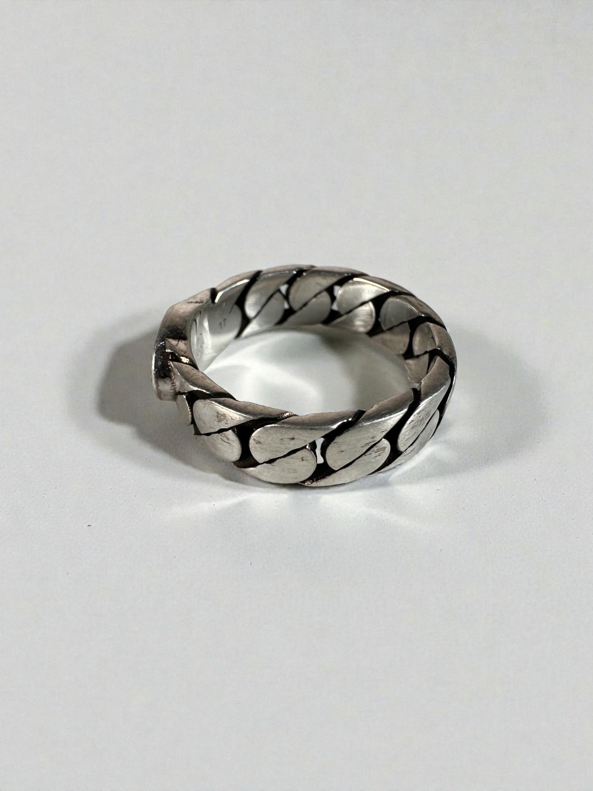 New Gucci Interlocking G Green Enamel Sterling Silver Ring Size IT14 US6.75