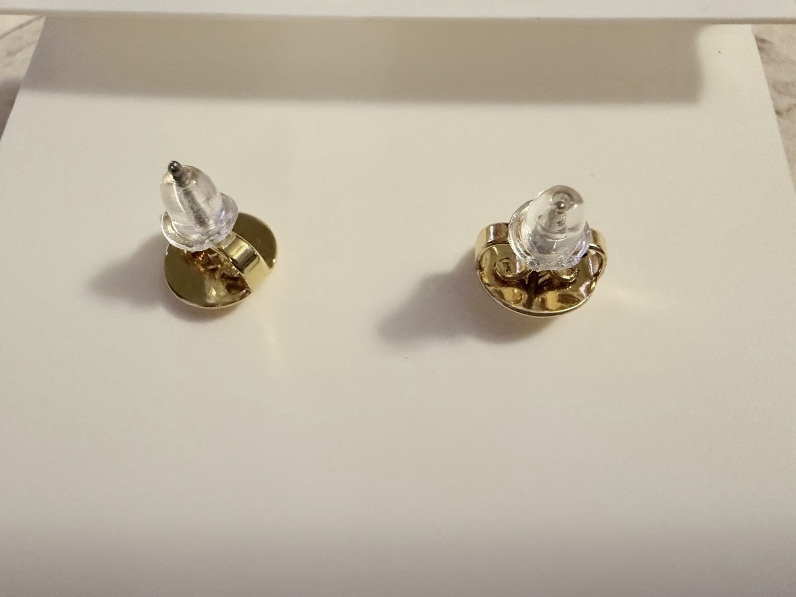 Tory Burch Gold-Tone Mother Of Pearl Earrings with Logo Design