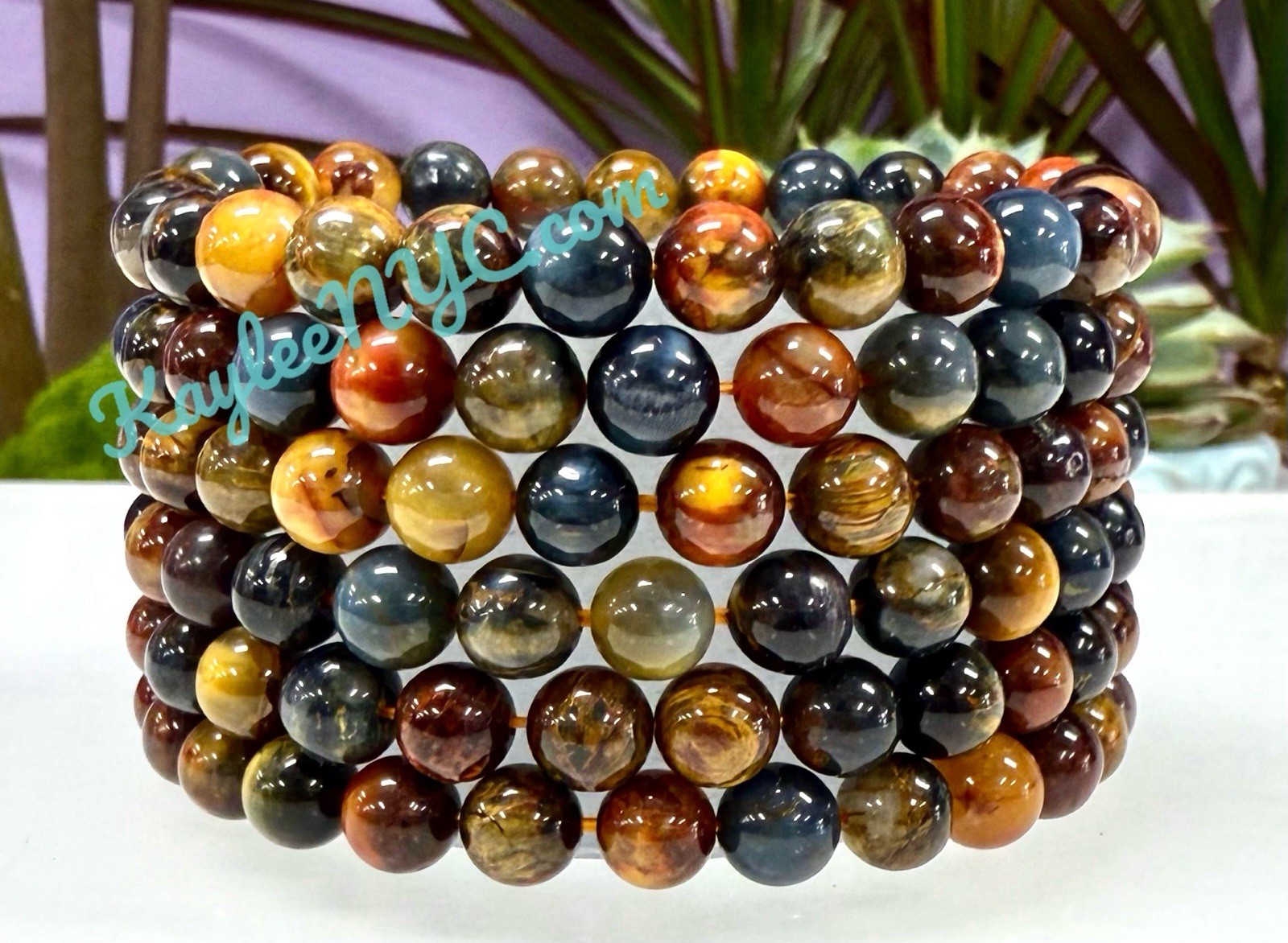 Wholesale 6 Pcs 7mm Pietersite Natural Crystal Healing Stretch Bracelet 7.5″
