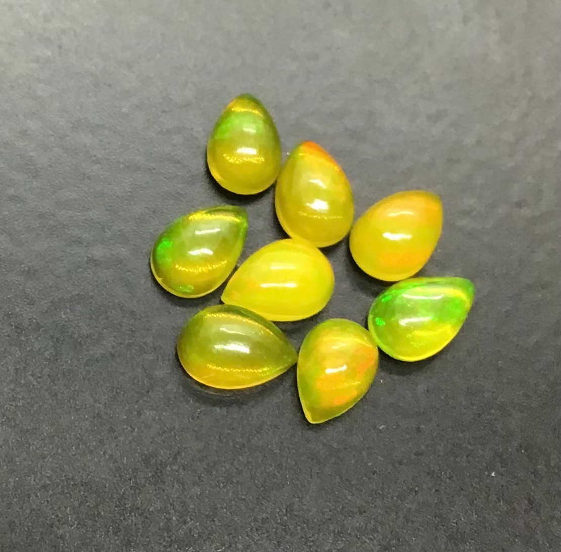 Ethiopian Yellow Opal AAA Natural Pear Flat Back Loose Gemstone For All Jewelry