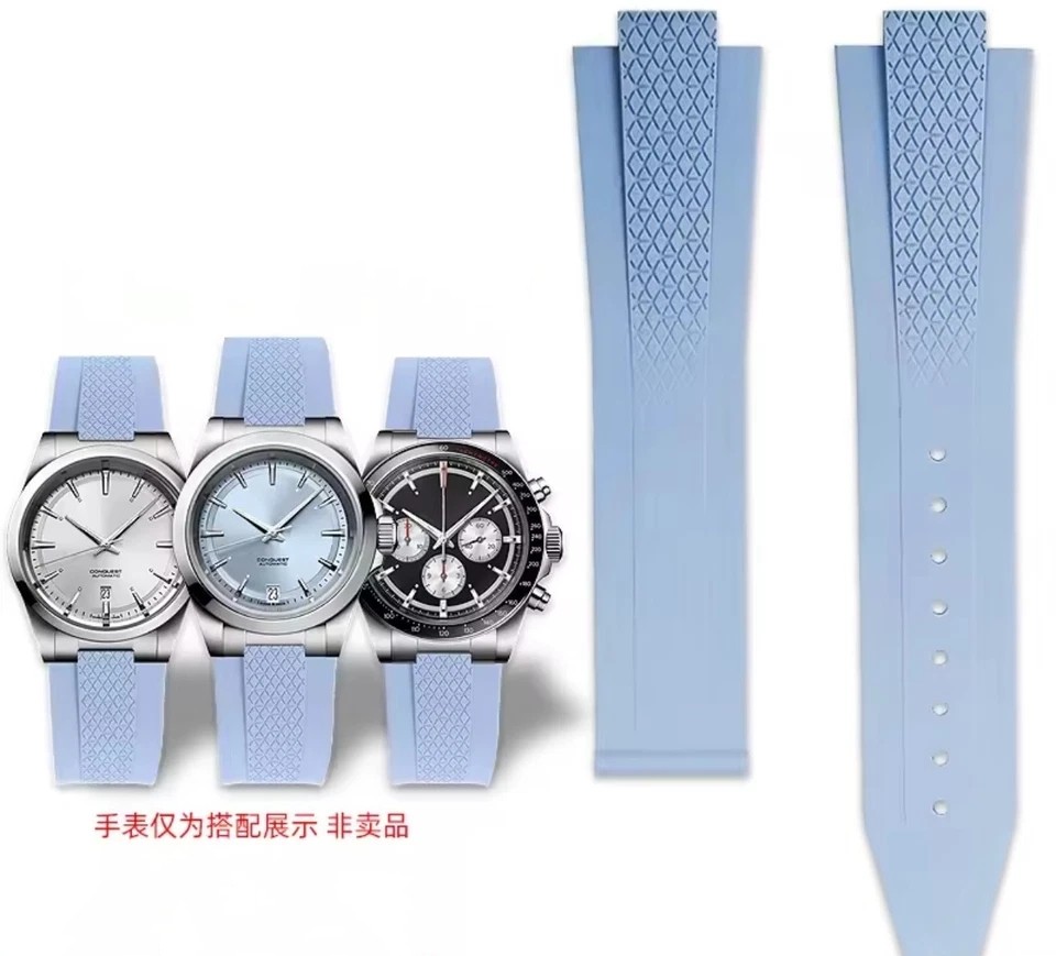 New 21mm 22mm FKM Rubber Strap for Longines Conquest L3.830 L3.835 41mm 42mm