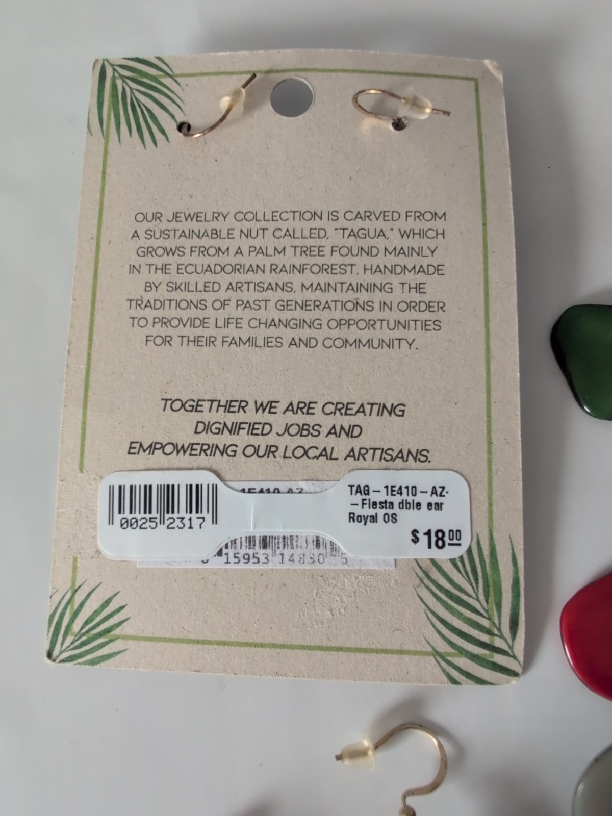 Tagua Soraya Cedeno Multicolor Handmade Double Strand Adj Necklace Earrings Set