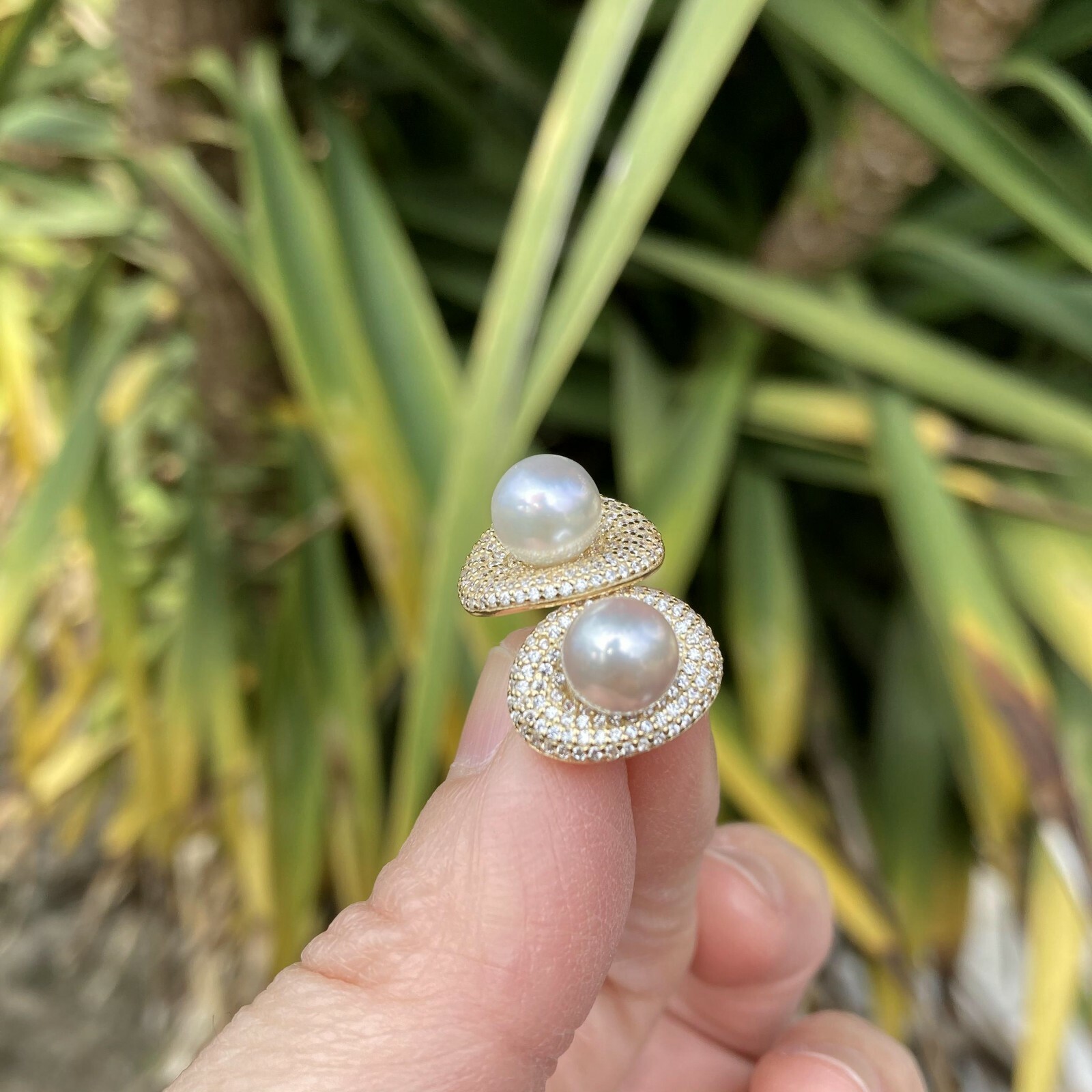 7-7.5mm AAAA+ Akoya seawater Grey Pearl Sterling silver S925 stud 14.9x11mm #192