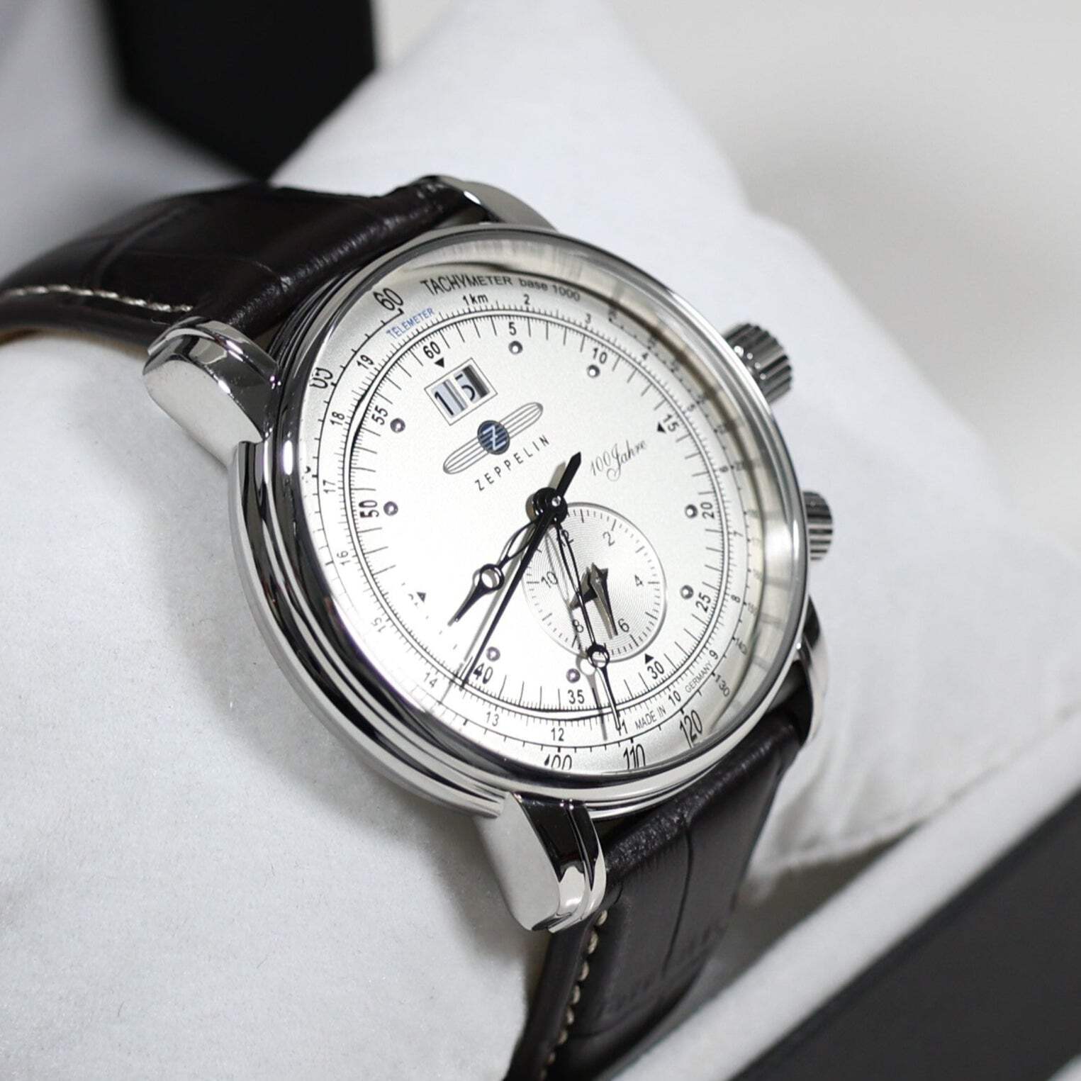 Zeppelin 100 Jahre GMT Beige Dial Stainless Steel Case Men’s Watch 7640-1
