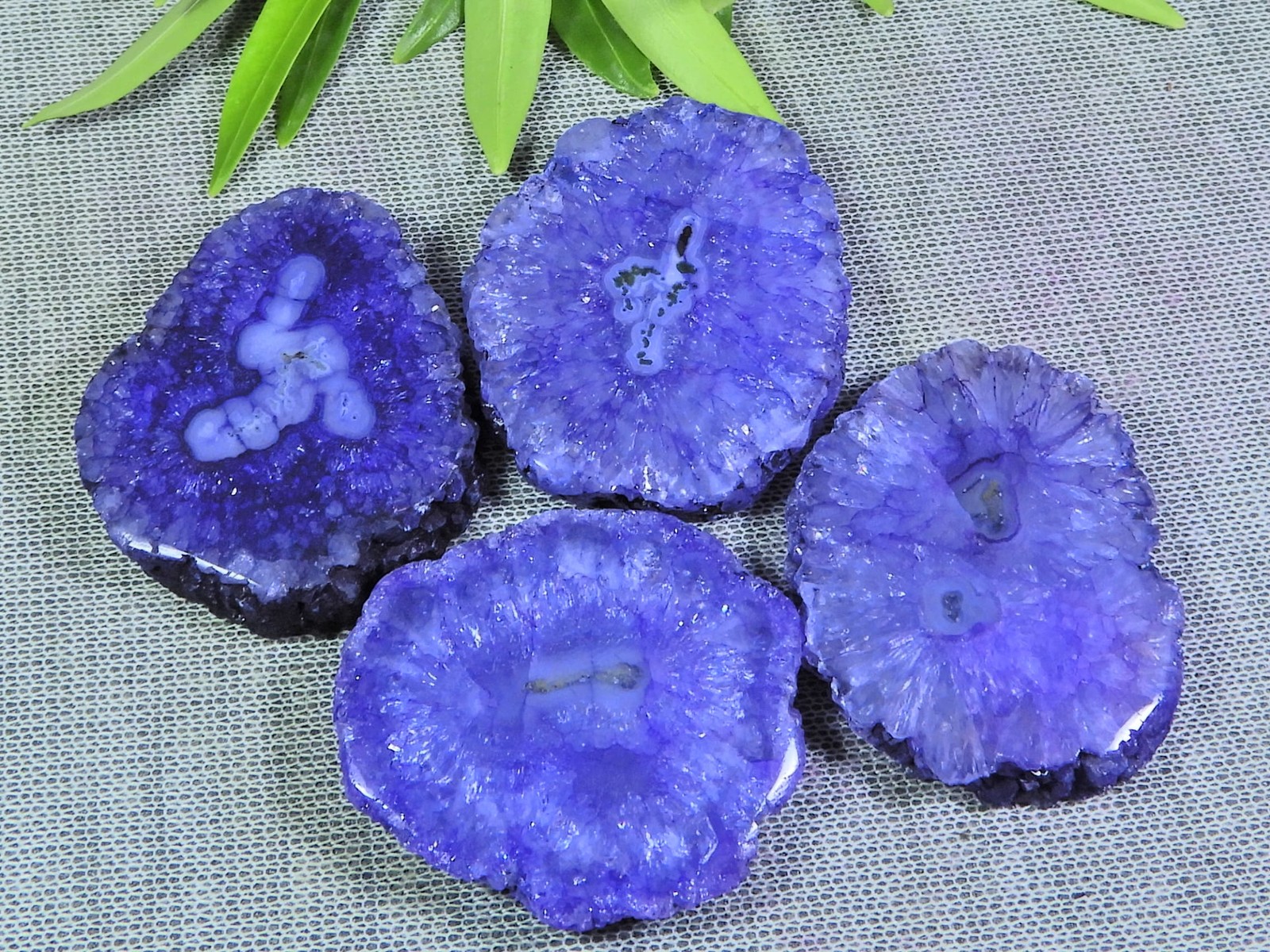 275Cts. Dyed Solar Durzy Agate 4Pcs Crystal Loose Gemstone Lot 30X35-32X38MM