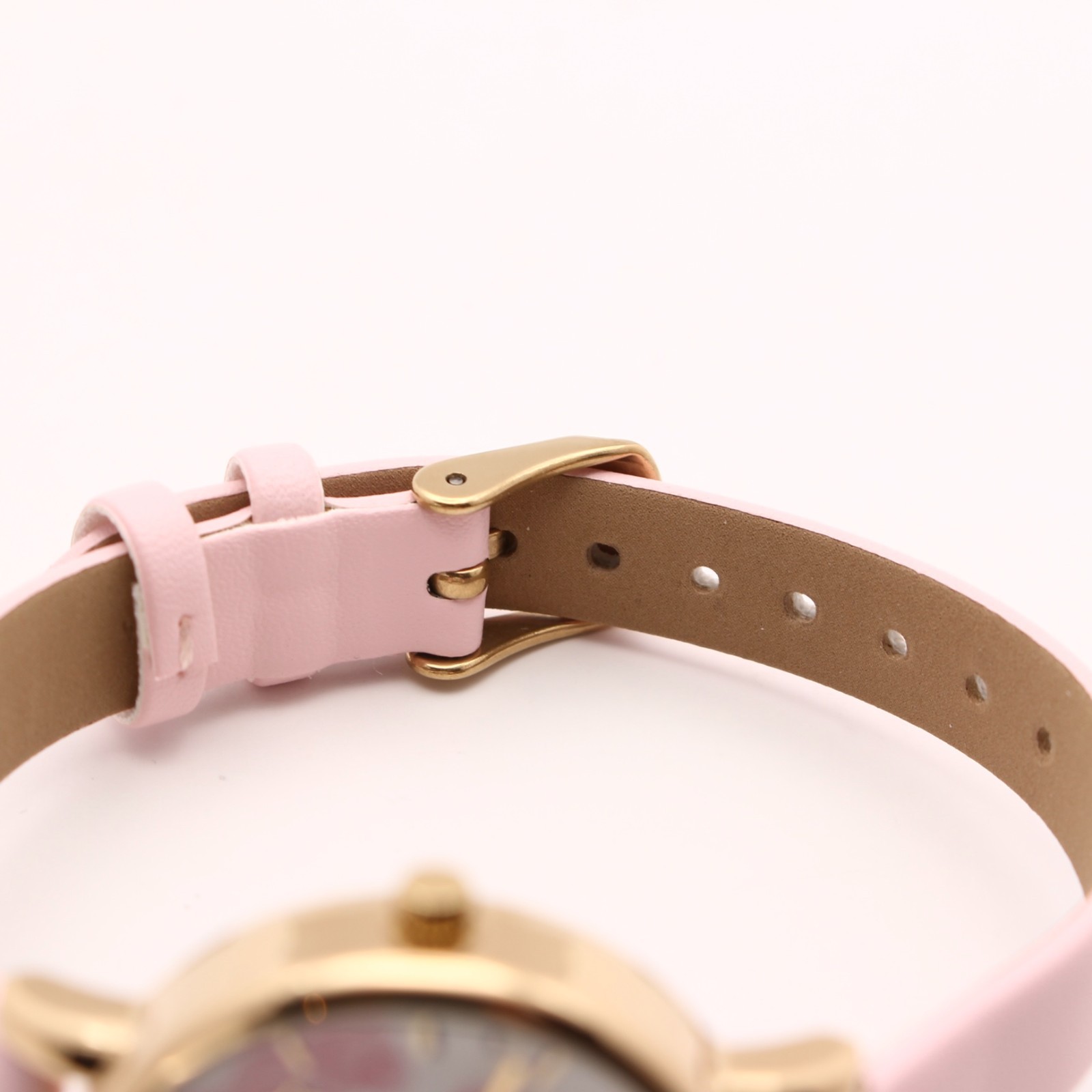 Hello Kitty 50th Anniversary Ladies Watch Pink Gold Quartz w/Box Warranty Japan