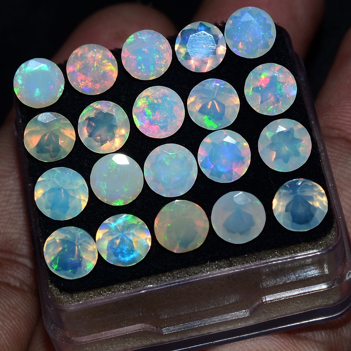 11 Pcs Natural Opal Ethiopian 6mm Top-Grade Round Flashy Colors Loose Gemstones