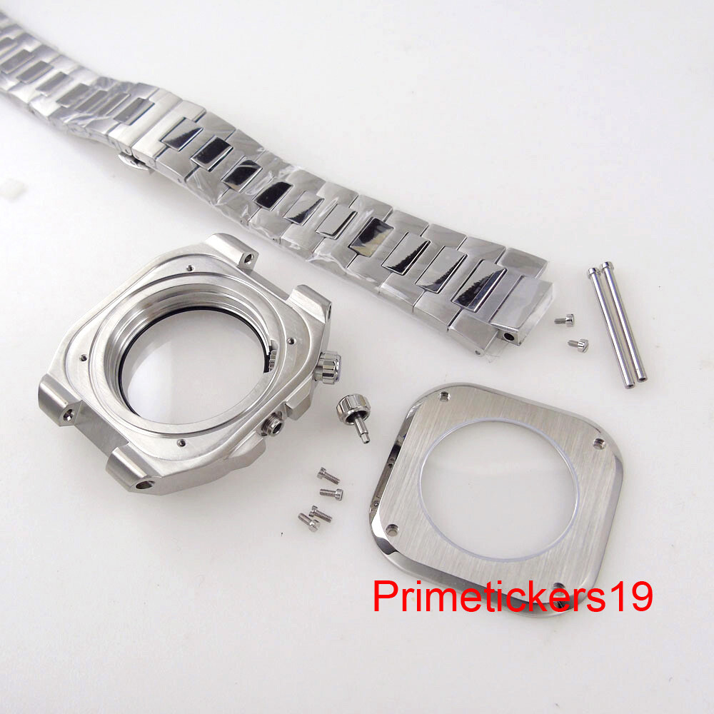 42mm Watch Case Band Sapphire+Chapter Ring Exhibition Back Fit NH35 NH36 NH38