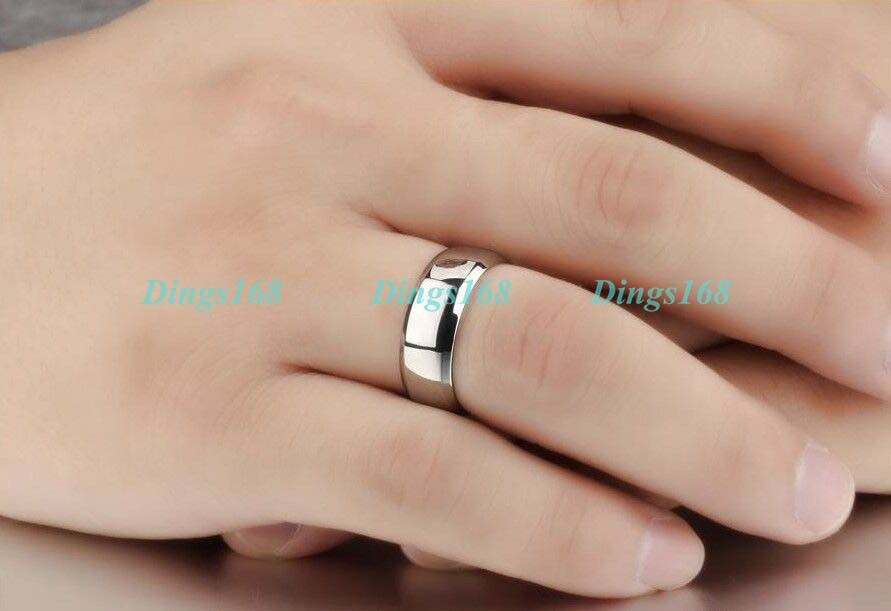 Real 18K White Gold Filled Tarnish-Free 4mm Wide Simple Band Ring Size 6-12 E253