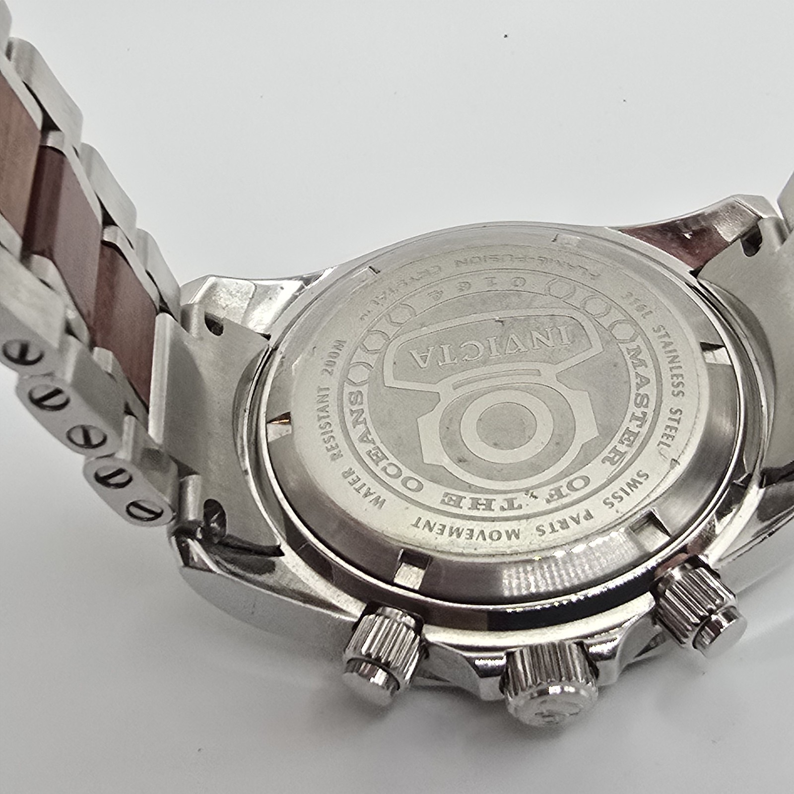 Invicta Grand Diver Men’s Watch Brown Teak Wood Chronograph 0164 47mm