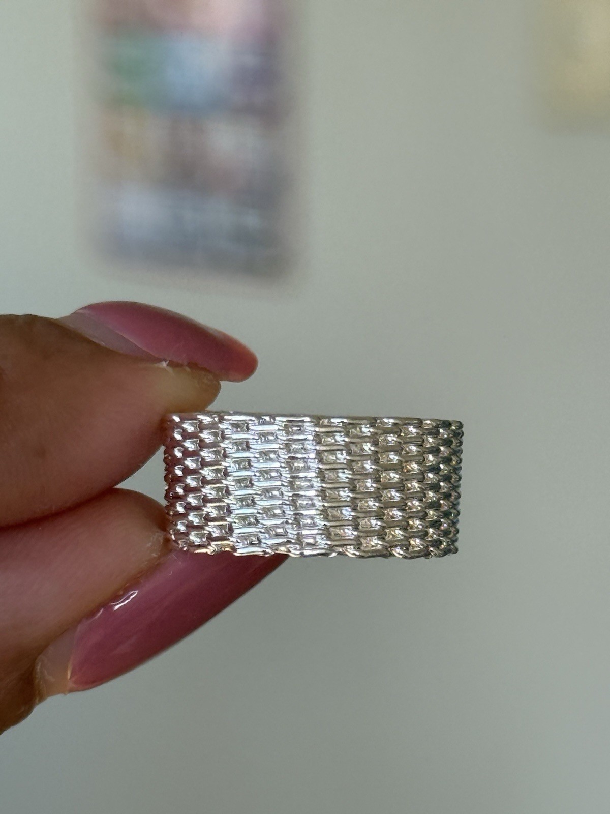 ✨ silver mesh chain ring 925 stamped size 6 ✨