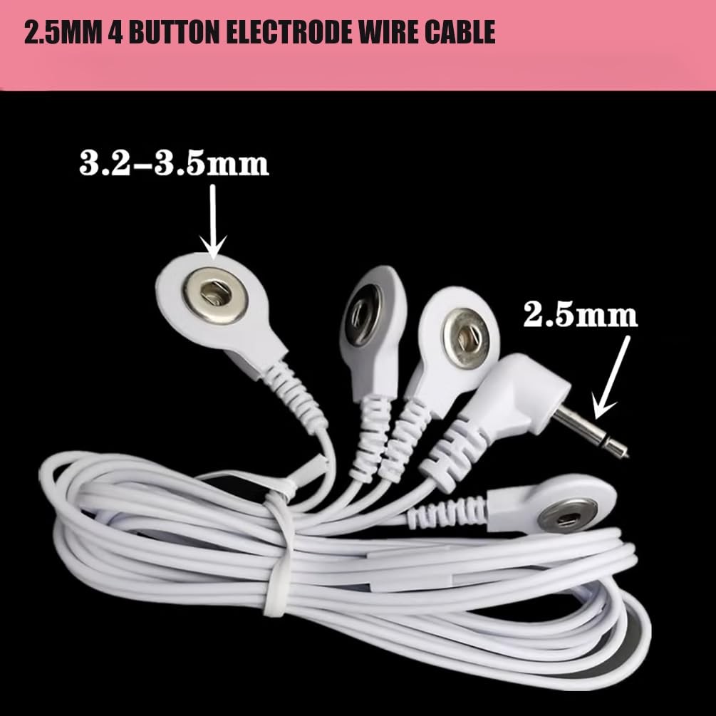 10 PCS DC 3.5mm Button Electrode Wire Cable TENS Massage 2.5mm Plug 1 To 4