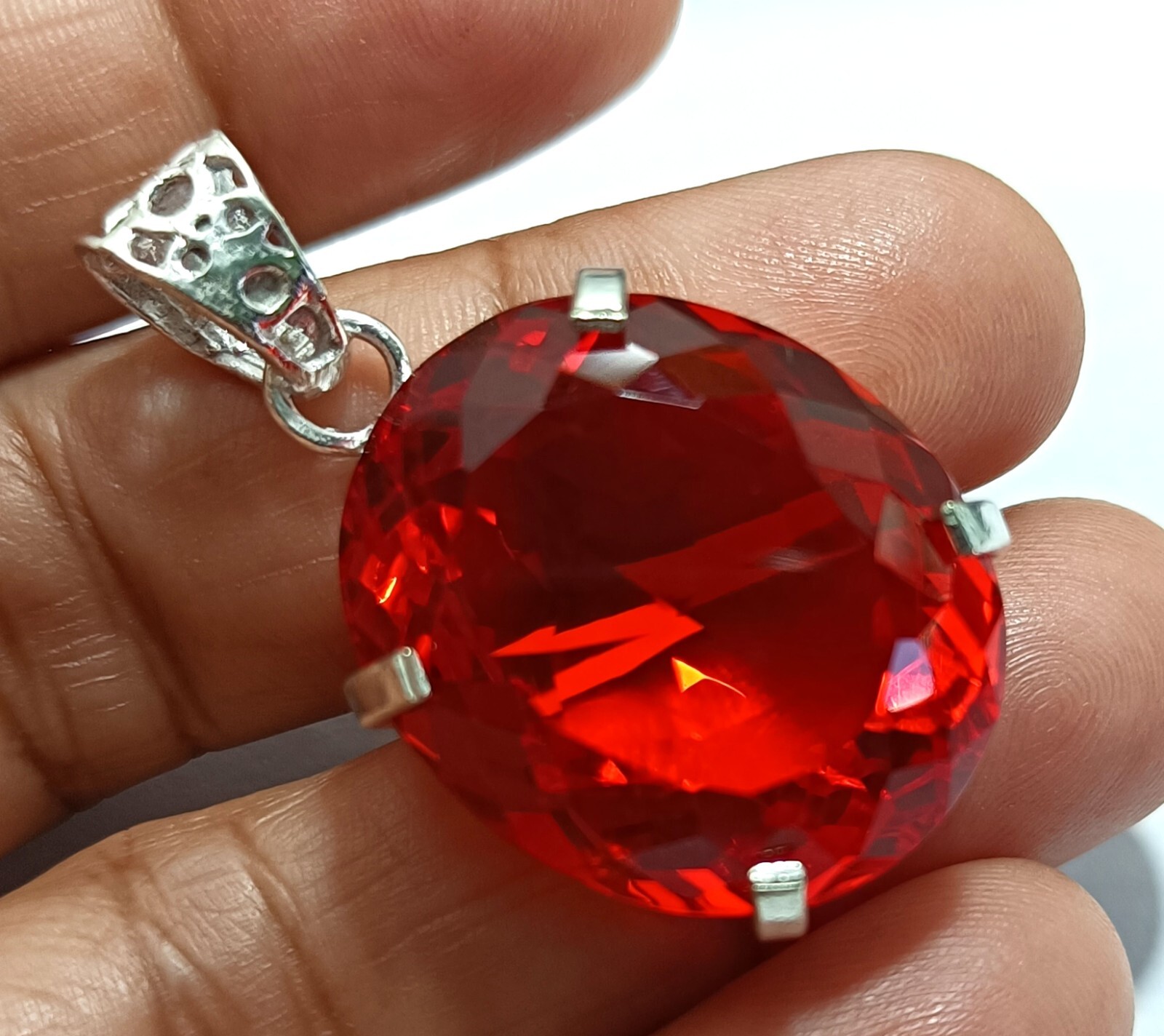 EGL Certified Natural 61.80 Ct Brazilian OVAL RED Topaz Pendant Loose Gemstone
