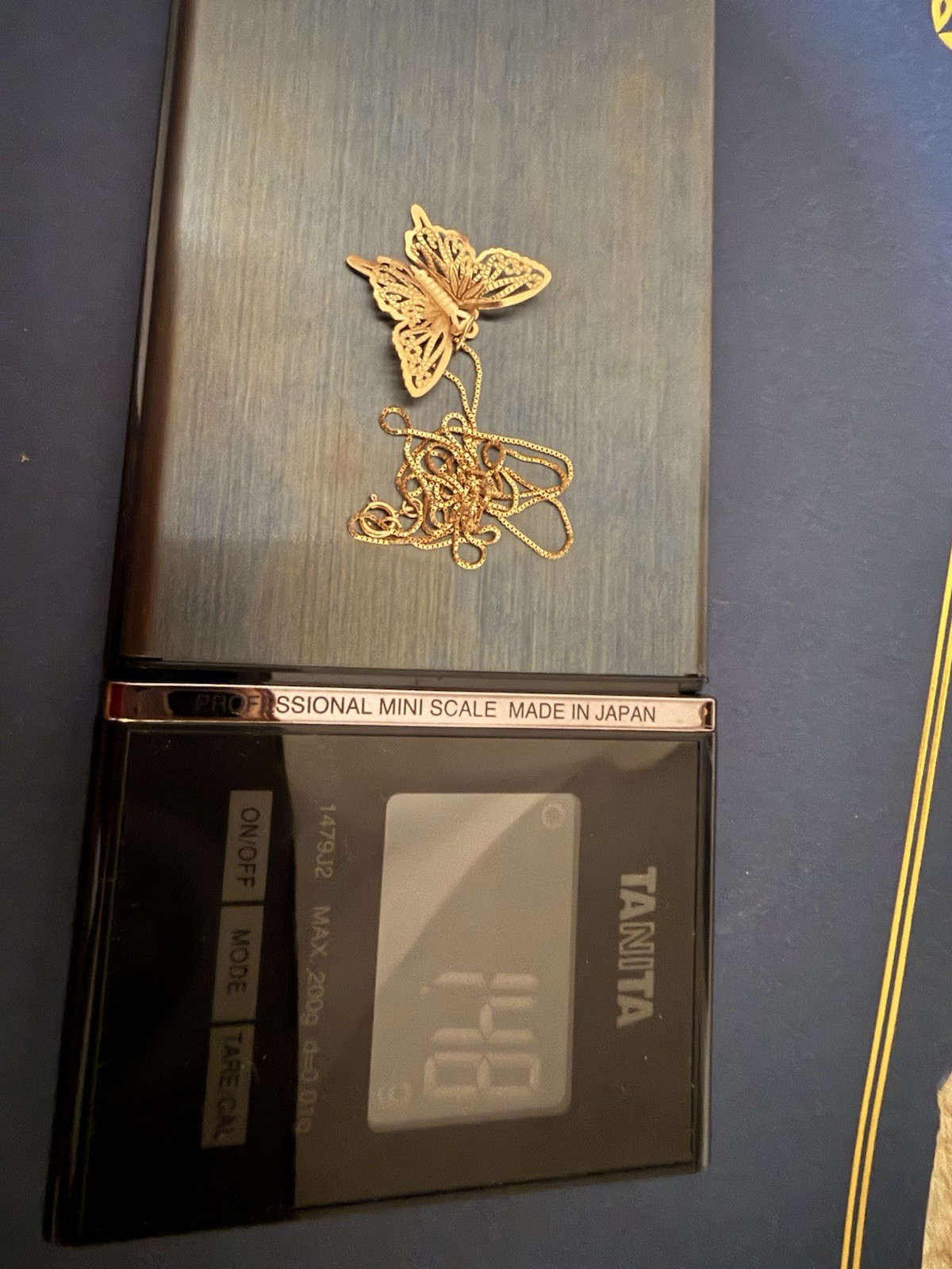Vintage 14k Yellow Gold Open-Wing Butterfly Pendant & 18” 14kY Chain