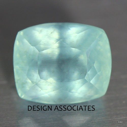 AQUAMARINE 14×12 MM CUSHION CUT CHECKERBOARD TOP MOON GLOW AND TREATED
