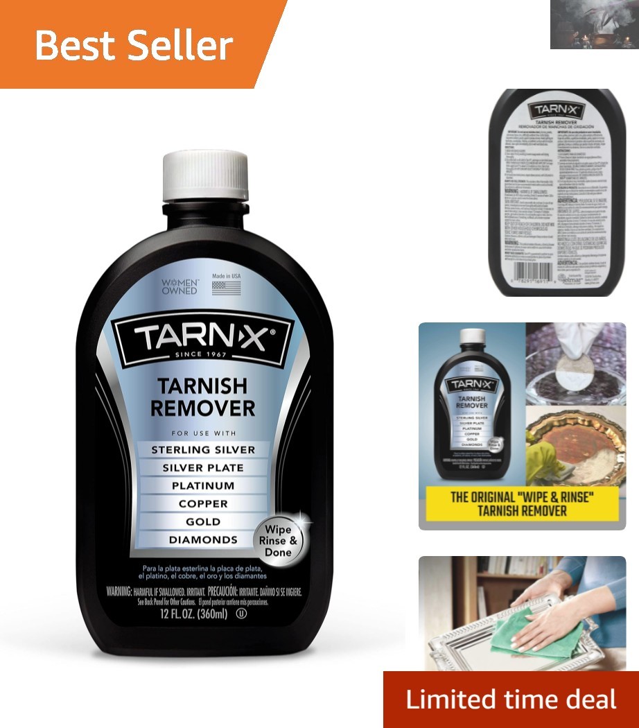 Tarnish Remover – Alcohol-Based Metal Cleaner for Jewelry & Valuables, 12 Fl Oz