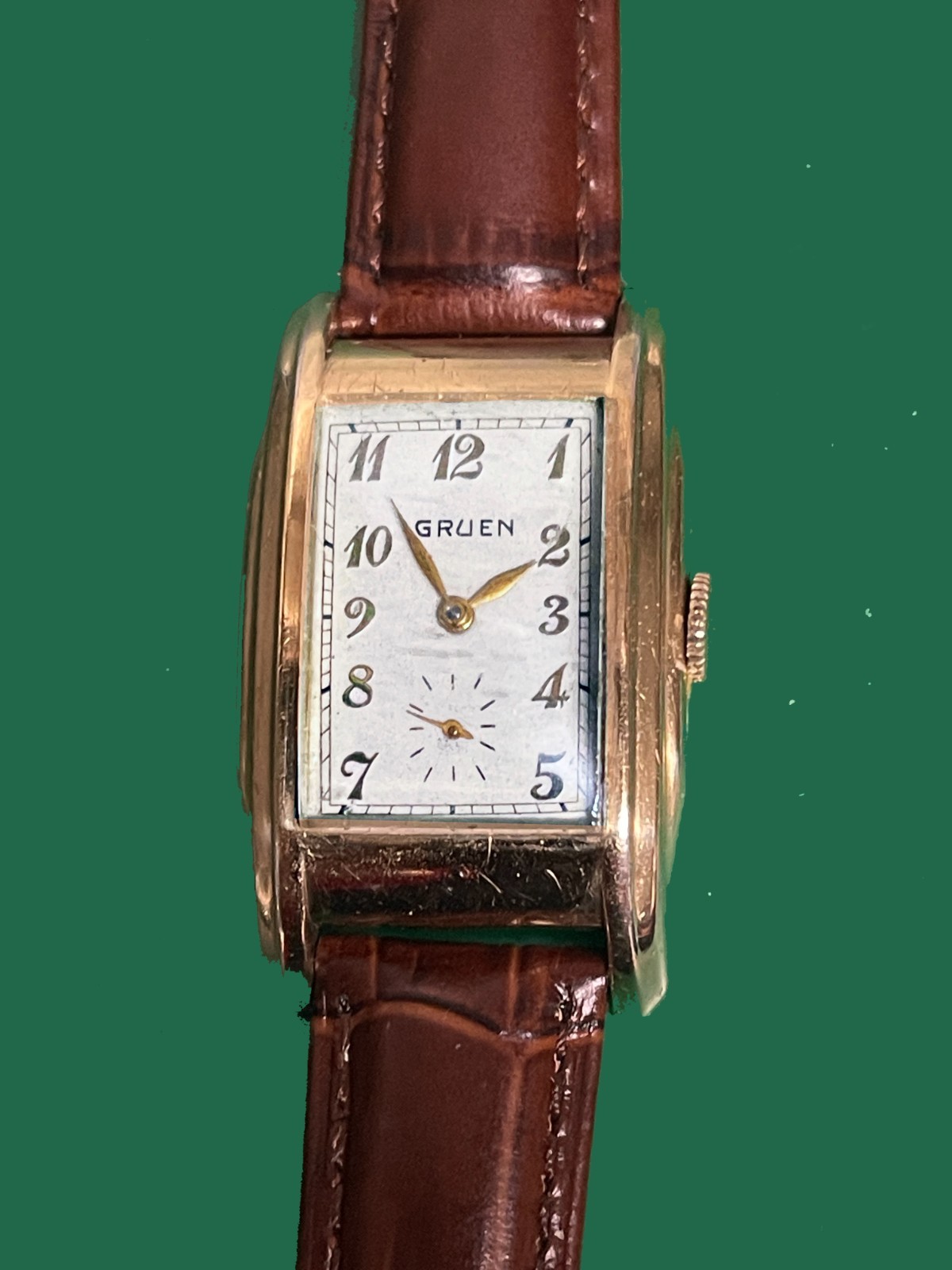 Vintage Late 1930’s GRUEN “Conoruma” Masculine Case Deco Stye Men’s Watch