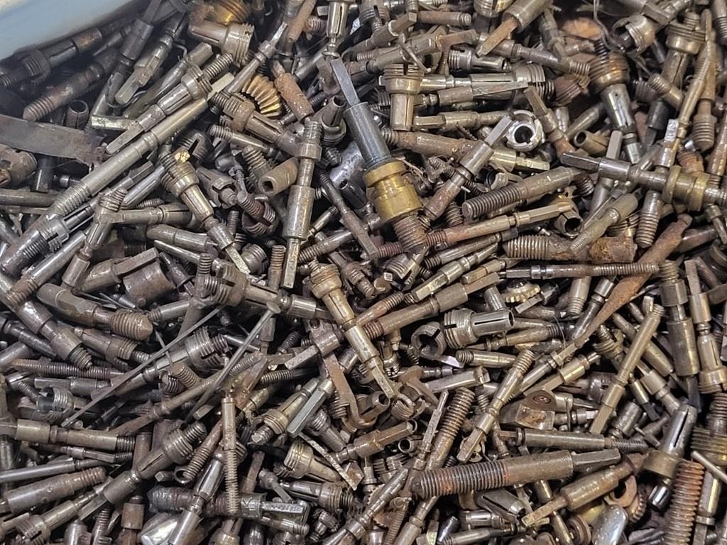 Cigar box of American Pocket watch stems, crowns, sleeves 1,000’s of pieces #1
