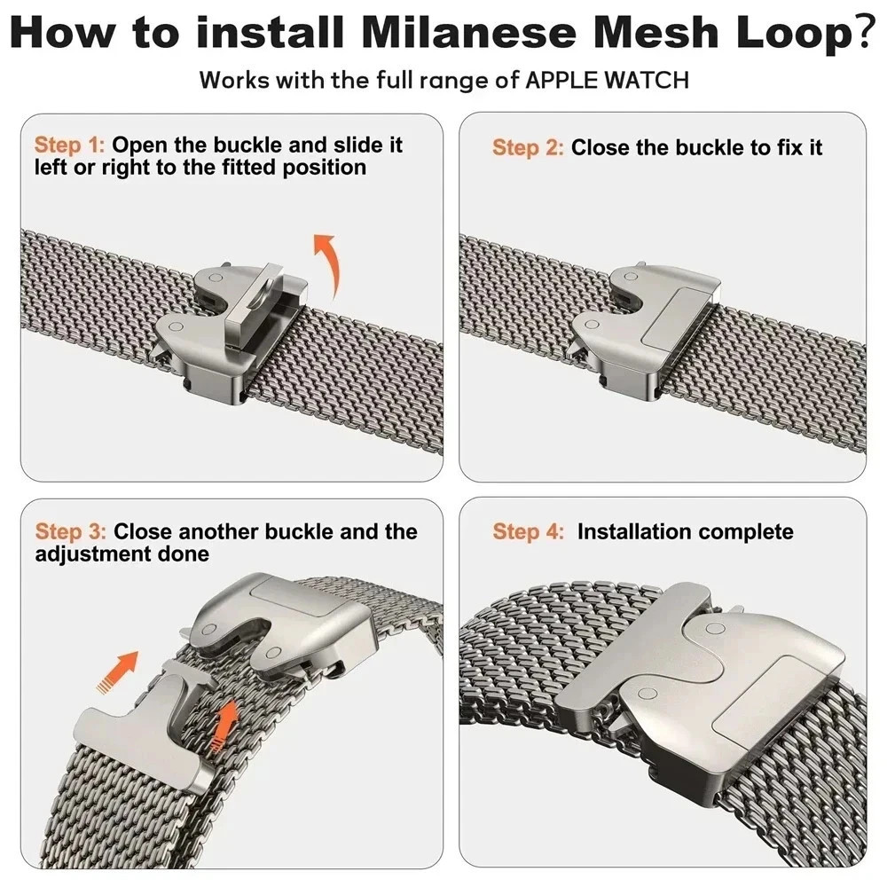 Milanese Loop Strap for Apple Watch Series 11 10 9 8 7 6 SE 3 Ultra 3 Metal Band