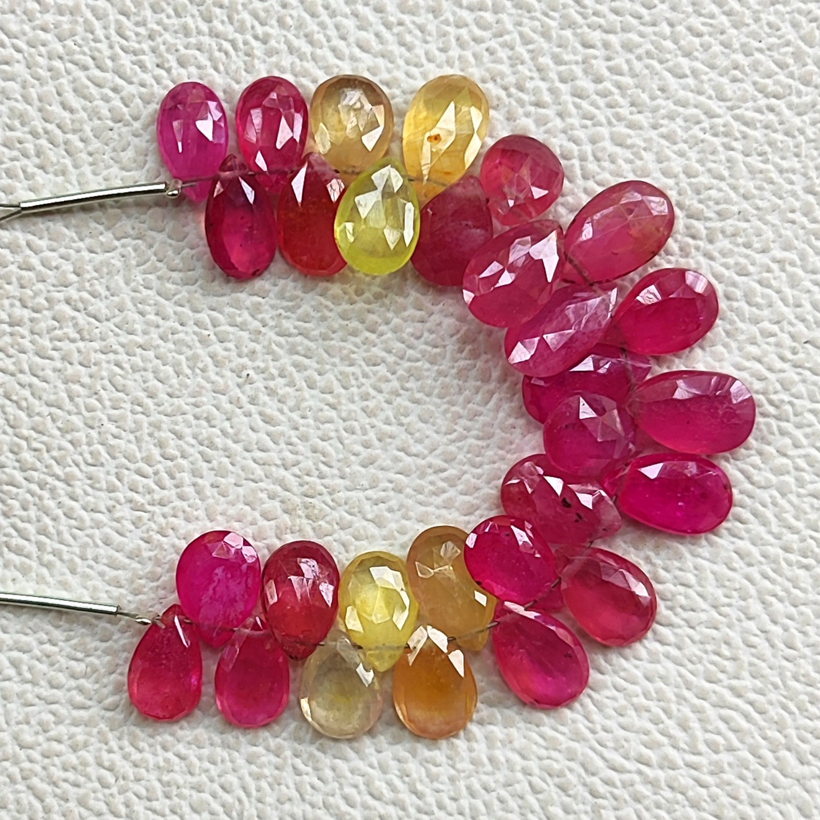 Sri Lanka Multi Sapphire 9×6-10x7mm Faceted Pear Shape Beads 4″ Strand Gemstone