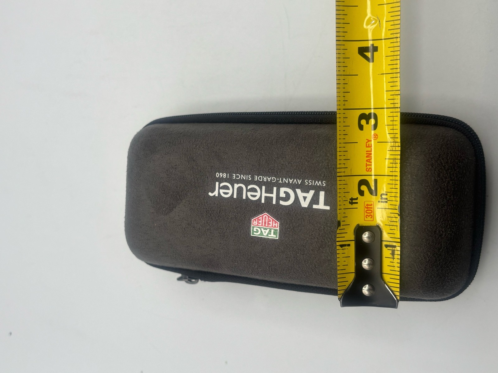 TAG Heuer Gray Watch Travel Case Hard Shell Storage Foam Inserts Zipper Closure