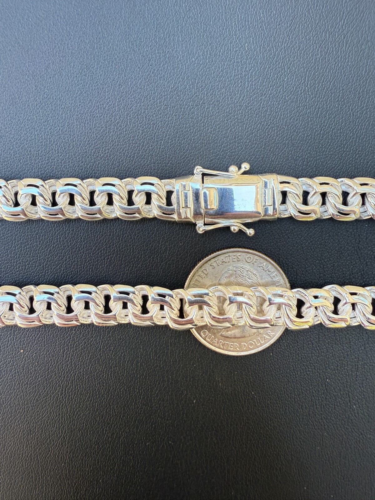 Real 925 Sterling Silver Handmade 9mm Cuban-Byzantine Chainmaille Chain Necklace