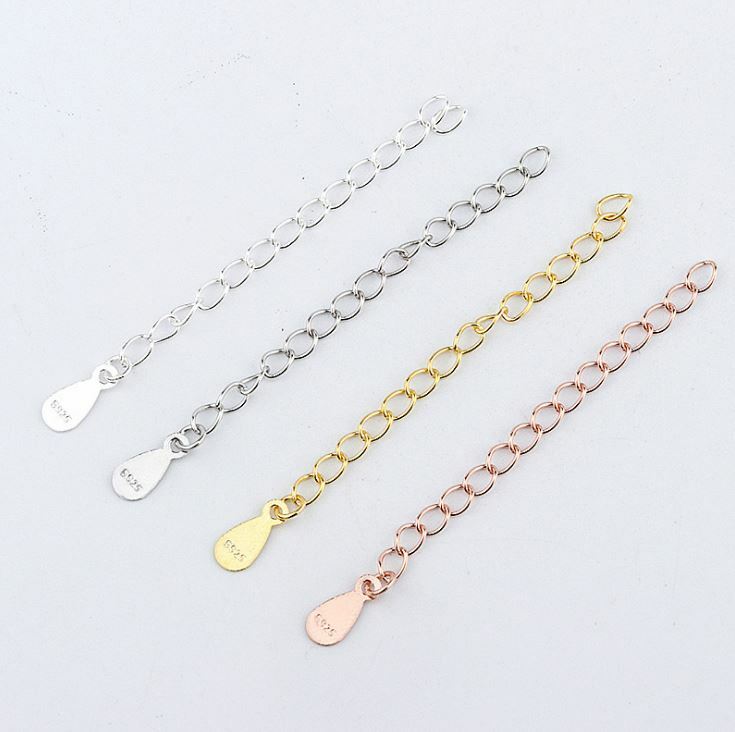 5cm/2″ Rose Gold S925 Sterling silver Extension Chain Bracelet Necklace Extender
