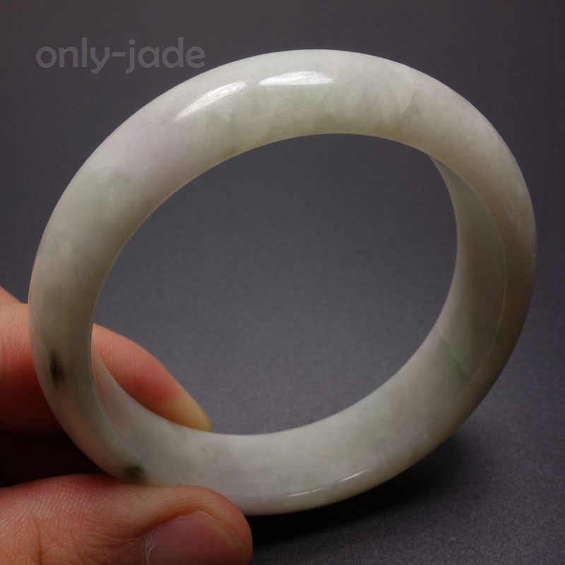 57mm Certified A 100% Natural Lavender Green Jade Jadeite Bracelet Bangle 13331
