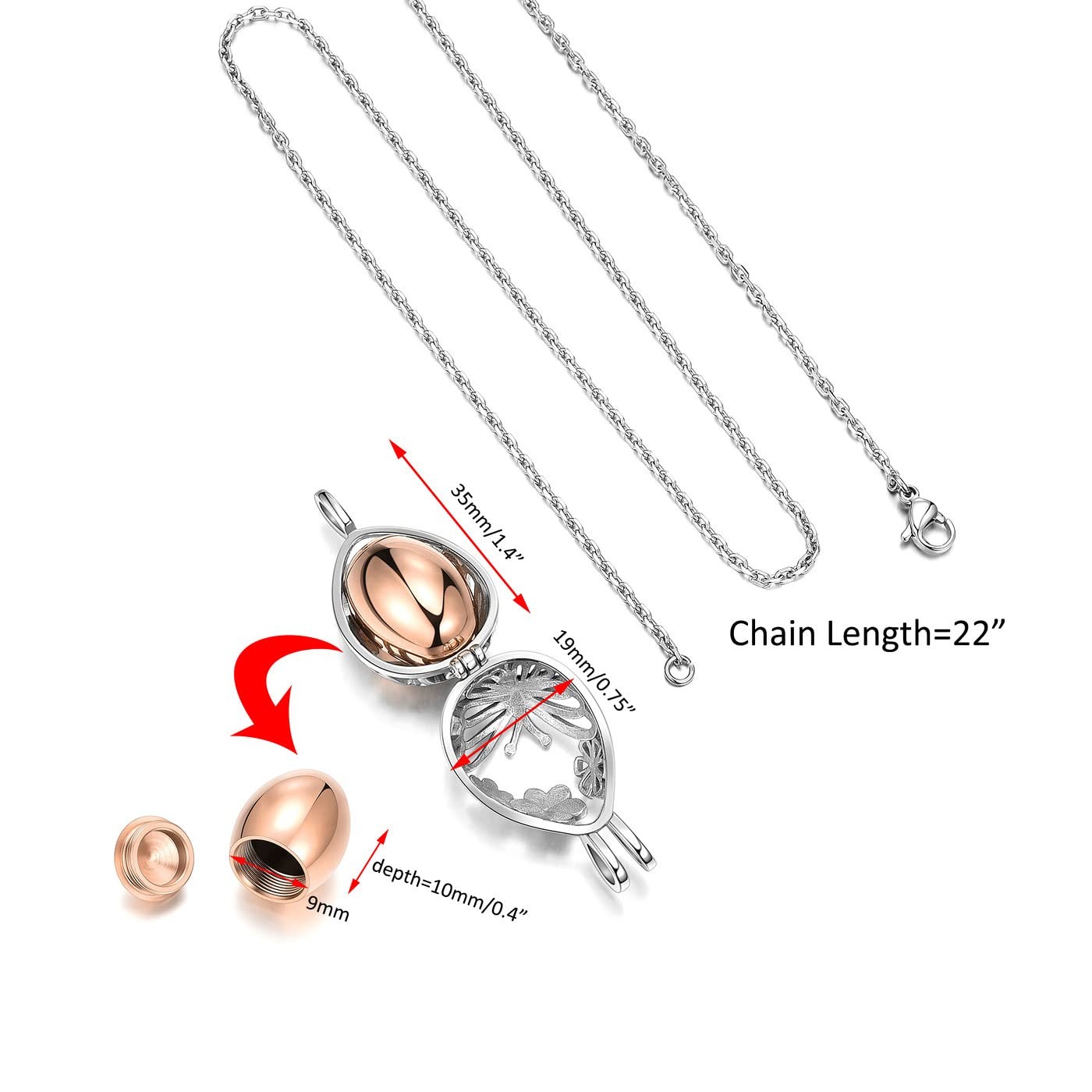 Cremation Jewelry Urn Necklace for Ashes Teardrop Butterfly Urn Memorial Lock…