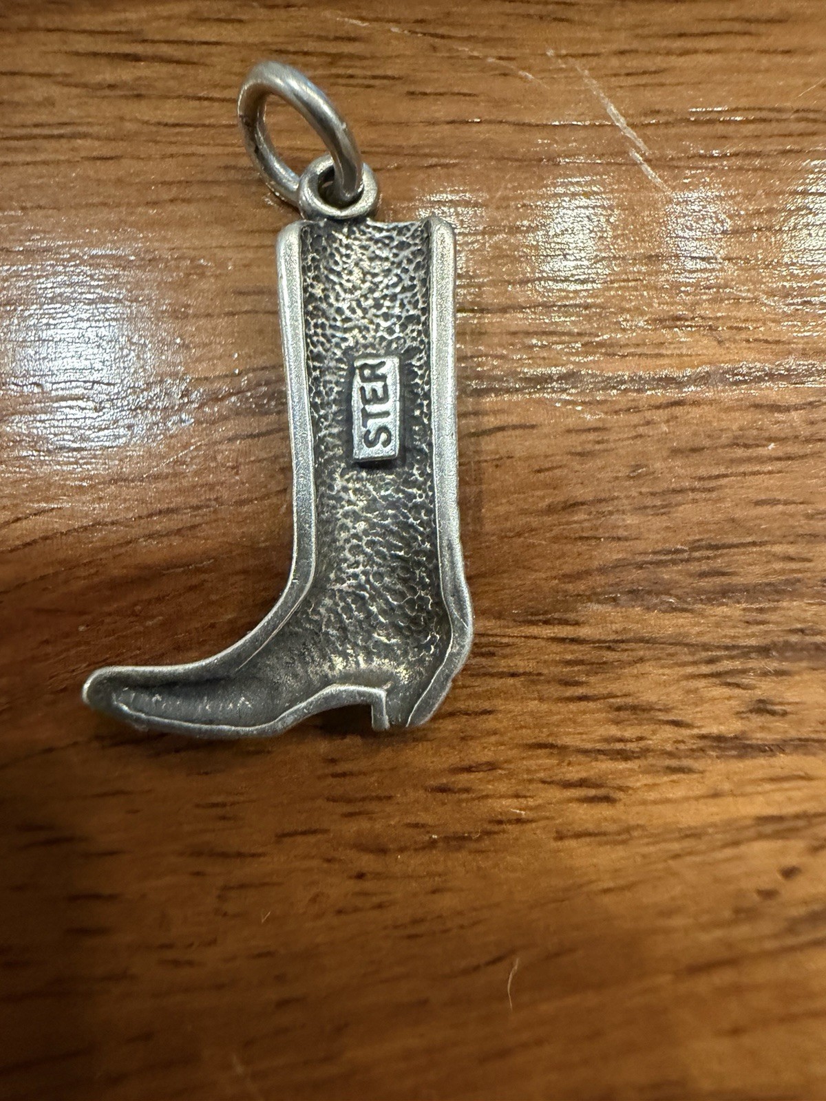 Vintage Sterling Silver Cowboy Boot Charm or Pendant Western Scrollwork 1.9g 1”