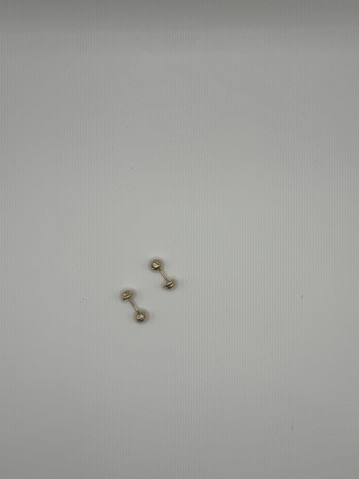 18k Gold Small Sphere Stud Earrings – Solid Gold – 0.5g