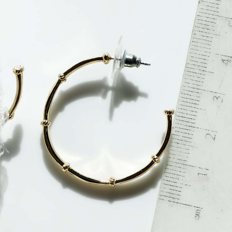 New Mimco Gold Plated C Hoop Earrings Gift Fashion Women Party Holiday Jewelry