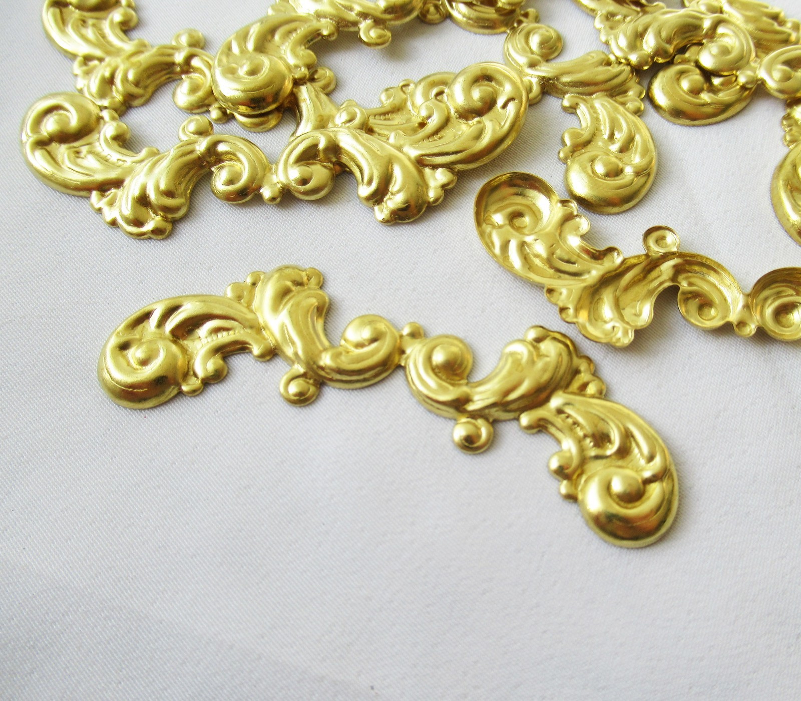 30pcs Brass Stamping 62x19mm Filigree Findings DIY Craft Accessory