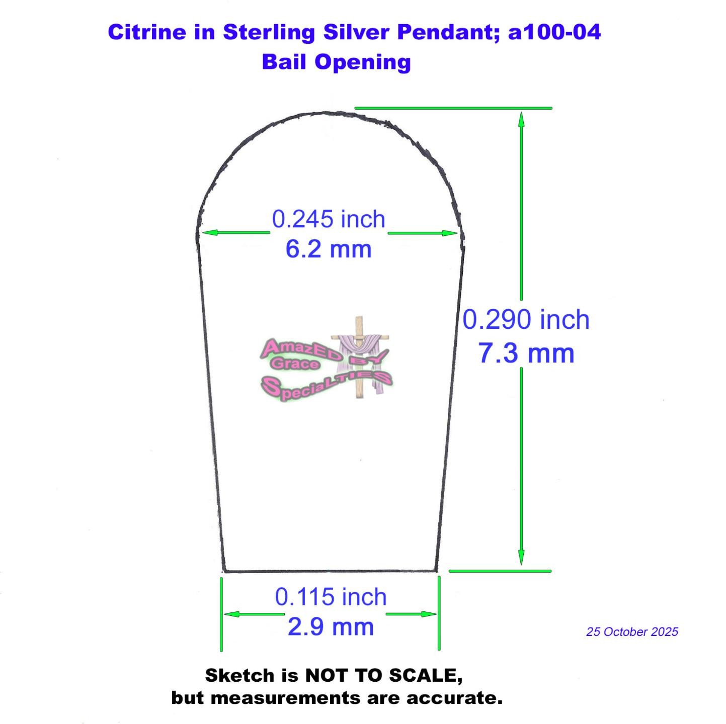 Citrine Oval Pendant in Sterling Silver – apx. 3.75 carat – SPECIAL OFFER!