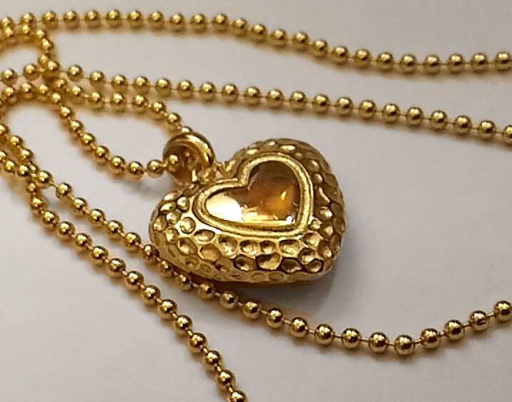 925 ECHT SILBER, GOLD PL. 💛 Herz Collier vergoldet Kette Kugelkette 42-47 cm
