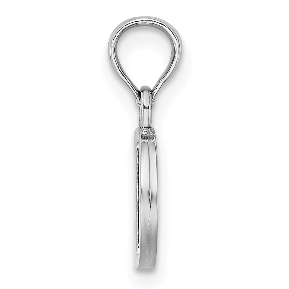 10K White Gold D Block Initial Charm Pendant 0.35gm L-9.05 mm, W-8.75mm
