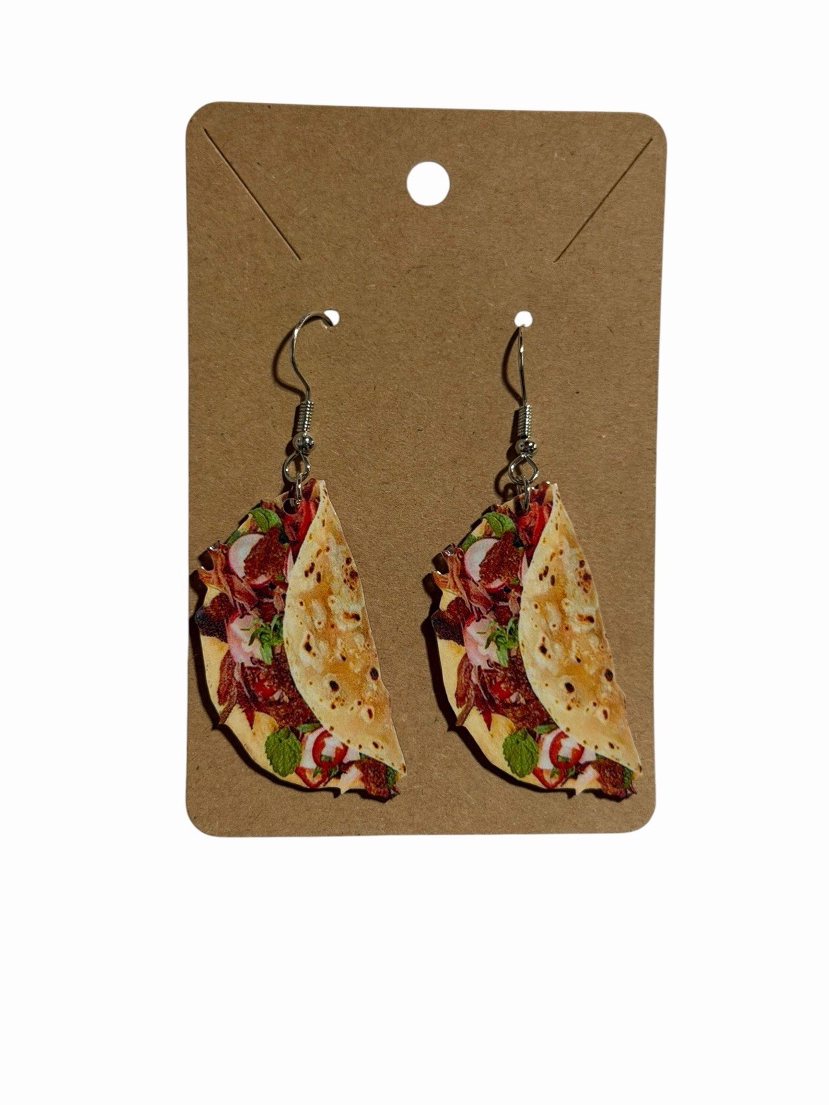 New Novelty Fashion Earrings snack wrap pita food lunch dinner taco
