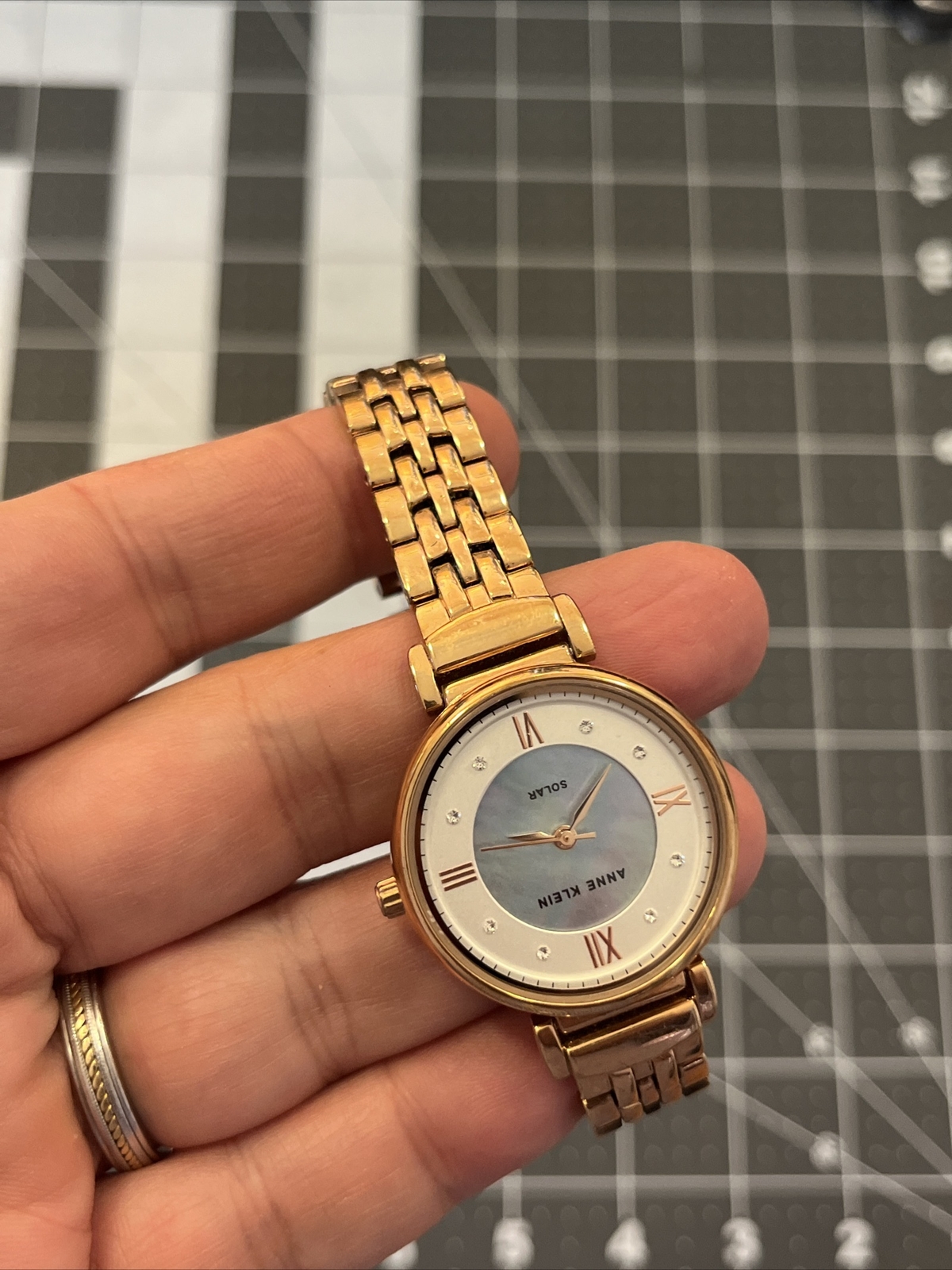 Anne Klein Considered AK/3630 Ladies Gold Metal Analog Solar Powered Watch