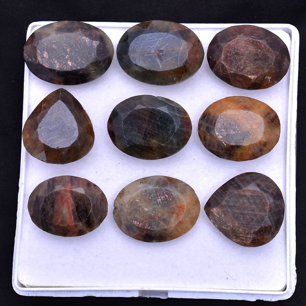 9 Pcs Natural Sapphire Untreated 25mm-29mm Faceted Cut Gemstones Wholesale Lot
