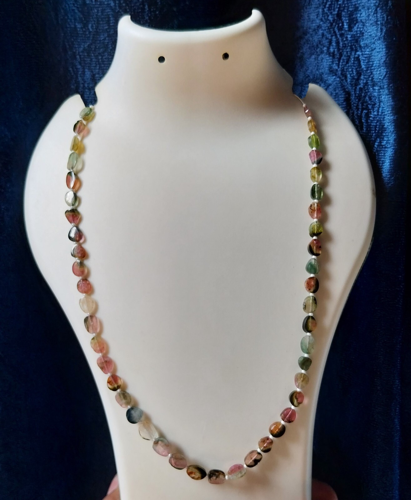 42Ct Natural Smooth Watermelon Amazing Bi Color Tourmaline Slice 16 inch Beads