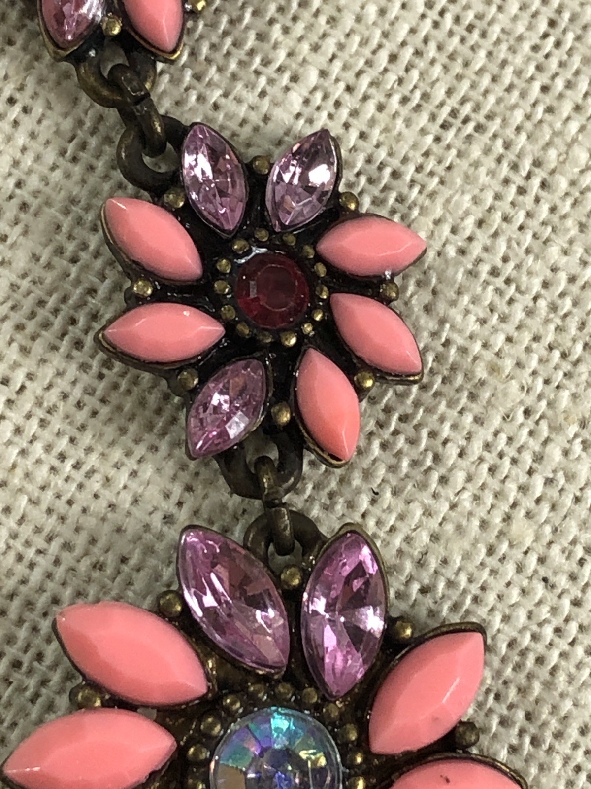 Betsey Johnson Necklace Pink Flower Adjustable Slide